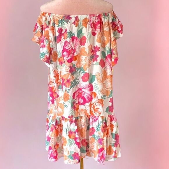 RACHEL ZOE DRESS SWIMWEAR BATHING SUIT COVERING SMALL OFF THE SHOULDER BRIGHT - Picture 3 of 6